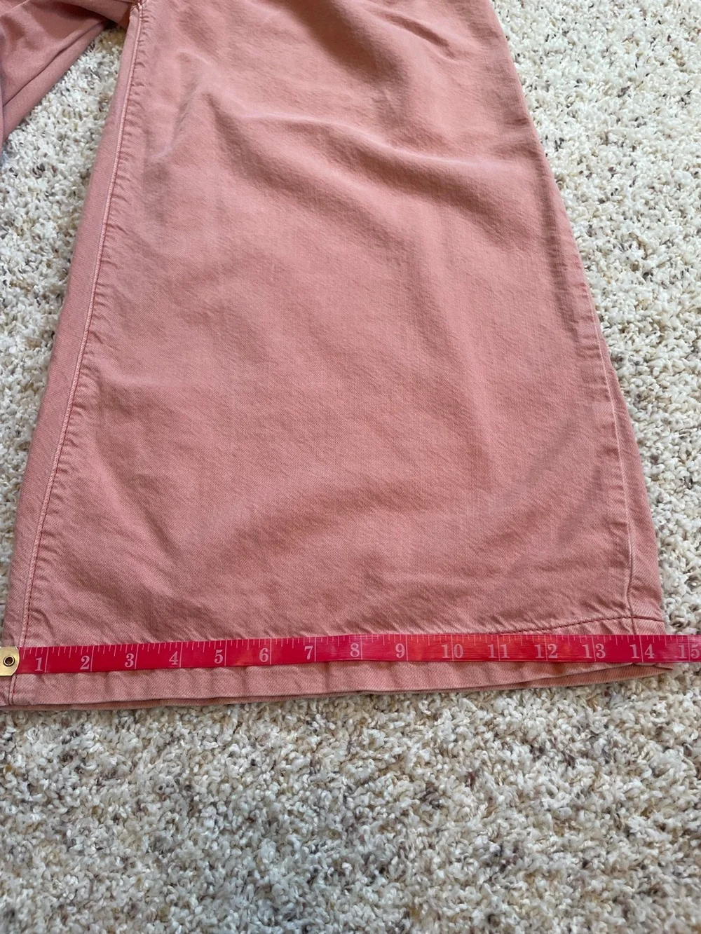Pilcro Wide-Leg Cropped Pants in Dusty Peach